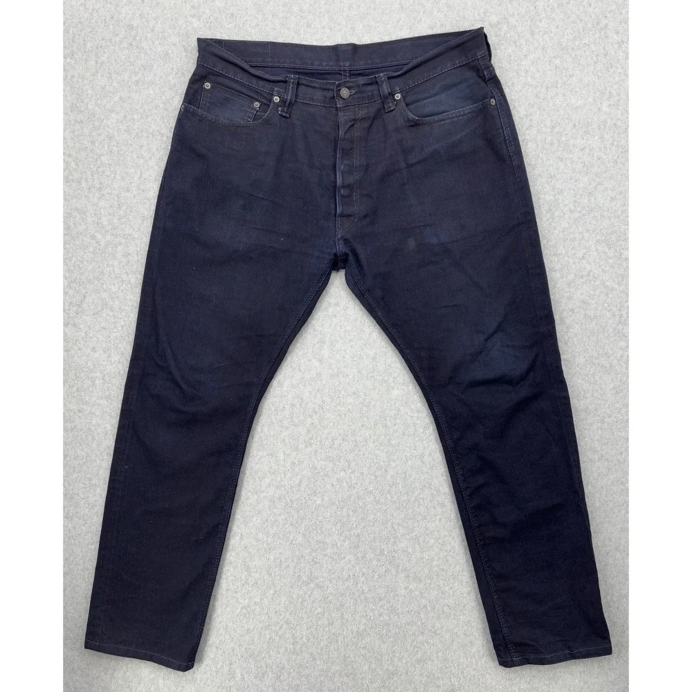 Syoaiya Made‎ In Japan Selvedge Denim Jeans Dark Indigo Button Fly 38x29